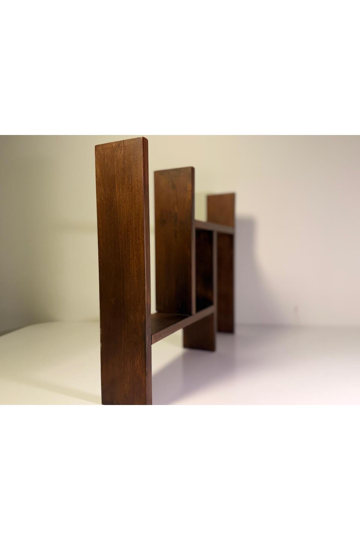 Çok Amaçlı Ahşap Dekoratif Raf | Kitaplık – Düzenleyici – Mutfak & Banyo Organizer| 53x42x9 cm