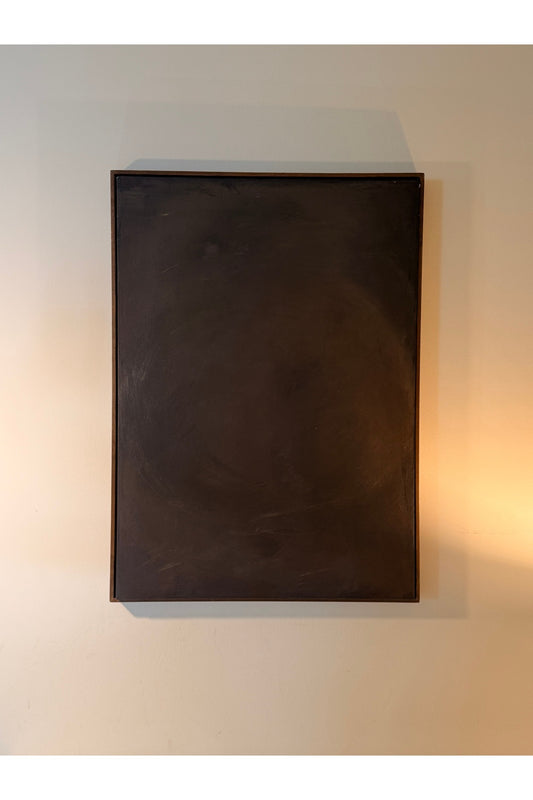 “Noir Calm” 70 x 50 cm El Yapımı Minimal Soyut Tablo – Ahşap Floater Çerçeveli