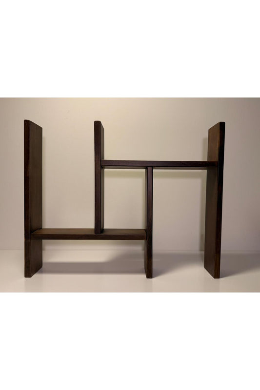 Çok Amaçlı Ahşap Dekoratif Raf | Kitaplık – Düzenleyici – Mutfak & Banyo Organizer| 53x42x9 cm
