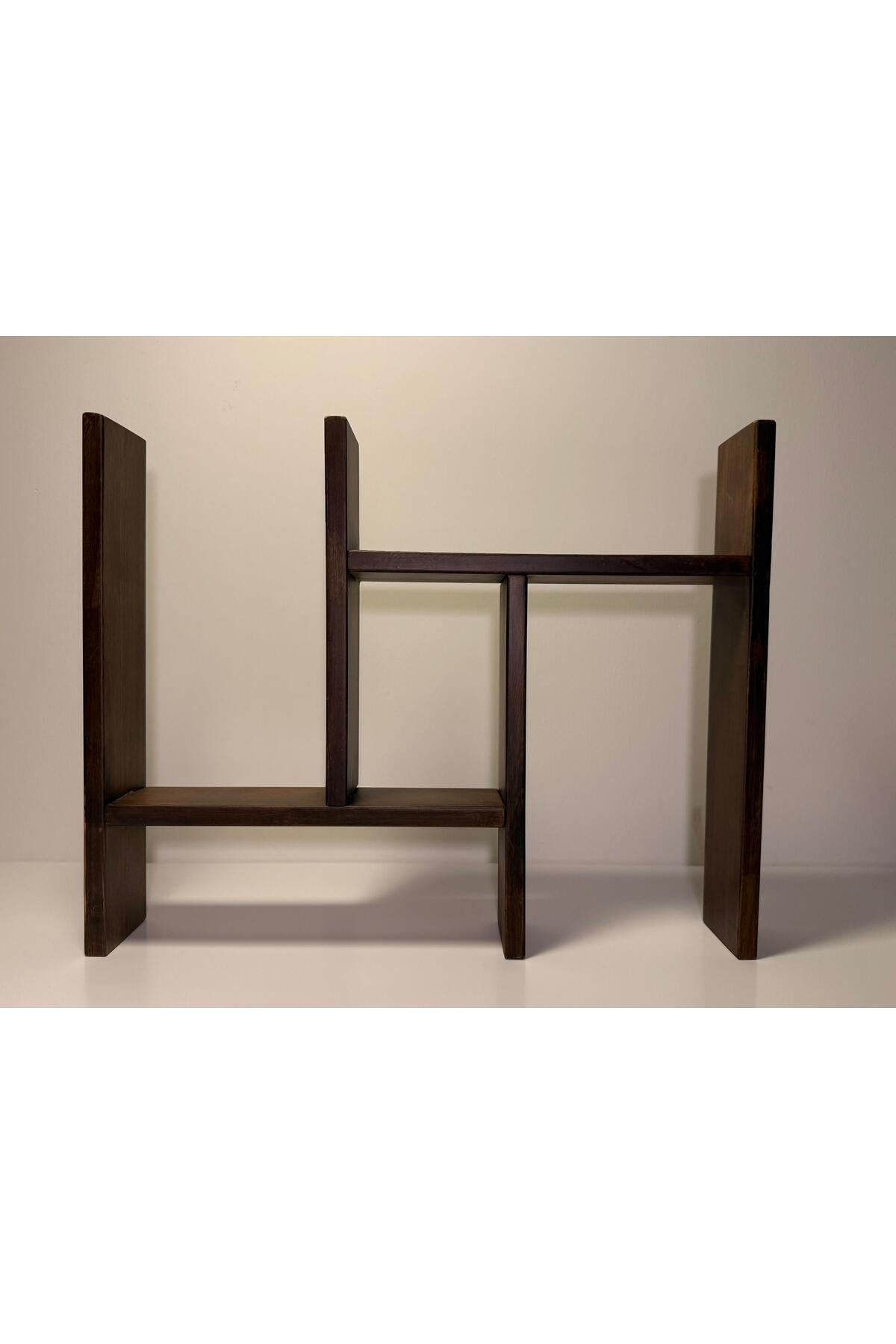 Çok Amaçlı Ahşap Dekoratif Raf | Kitaplık – Düzenleyici – Mutfak & Banyo Organizer| 53x42x9 cm