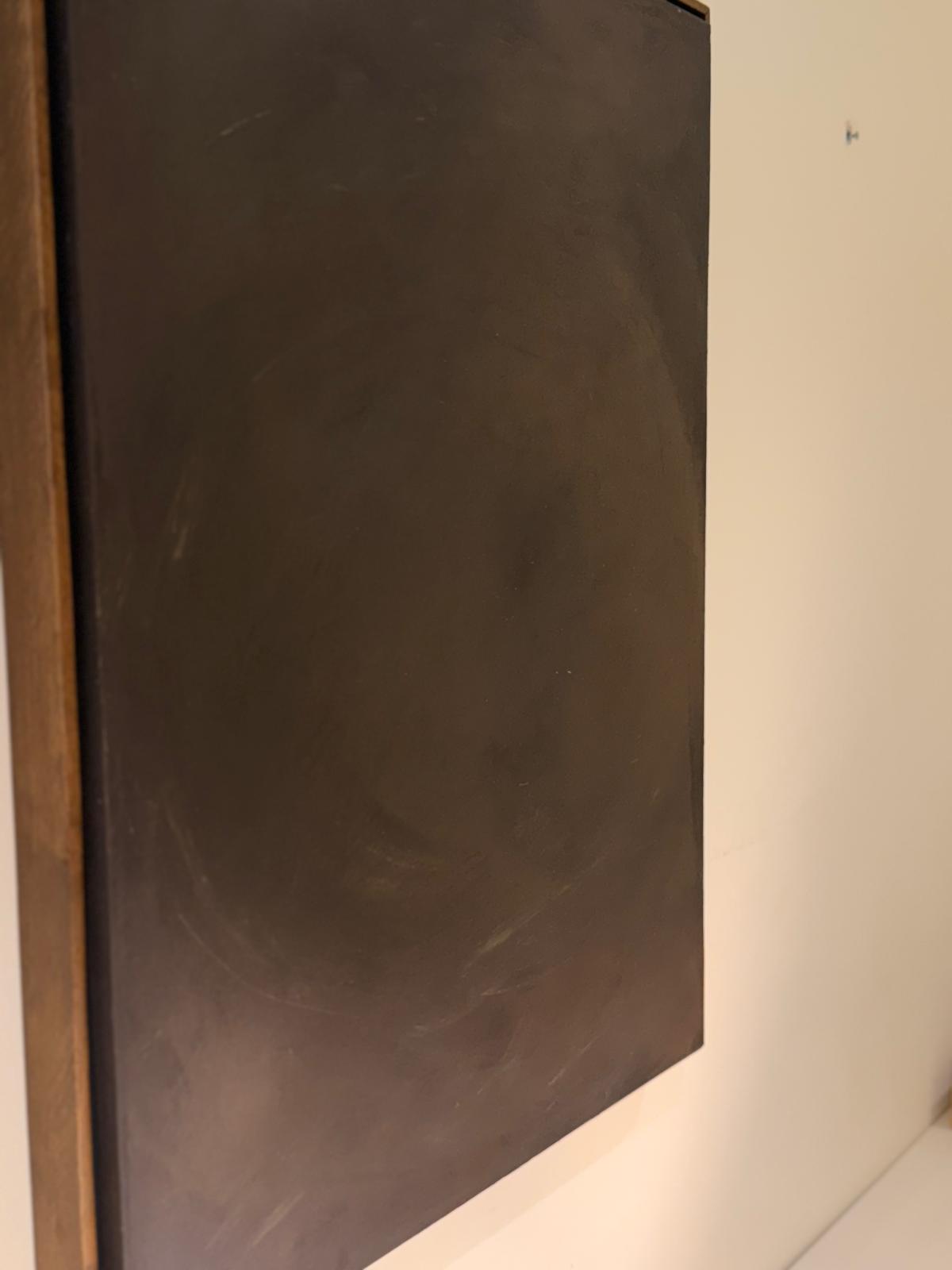 “Noir Calm” El Yapımı Minimal Soyut Tablo – Ahşap Floater Çerçeveli